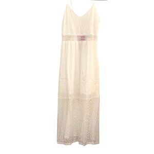 Ultrapink Womens Lace Maxi Dress L White Nylon & Rayon